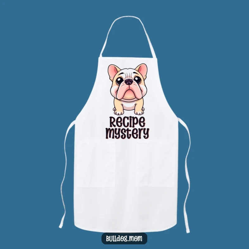 Funny Bulldog Chef Curiosity Apron: Ponder Your Next Dish with Humorous Flair