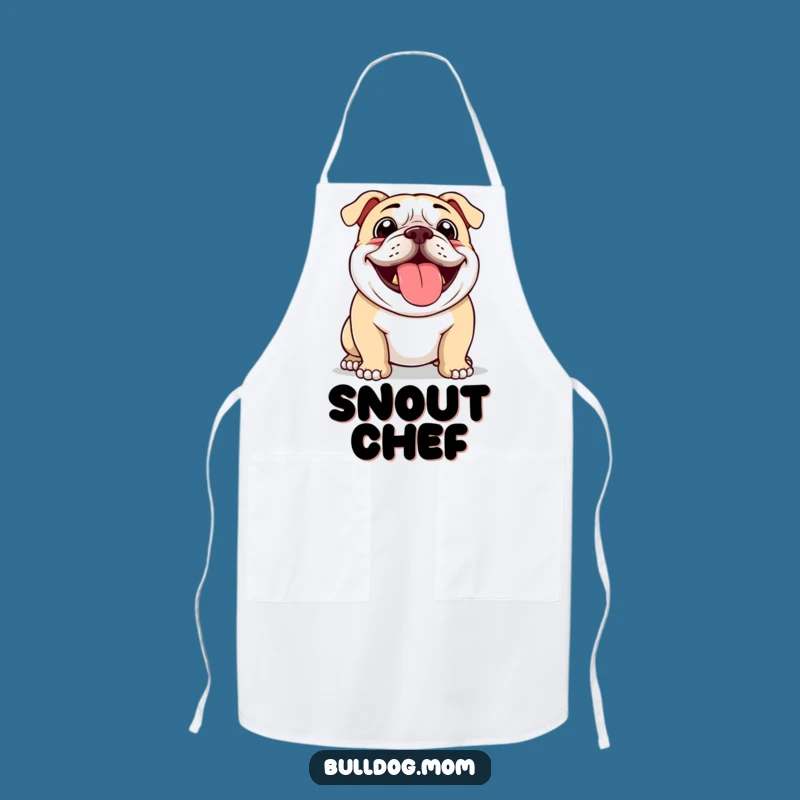 Funny Bulldog Chef Panting Apron: Cook with Joy in This Humorous Kitchen Wear