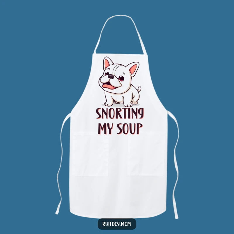 Funny Kawaii Bulldog Apron: Happy Snort Chef Wear