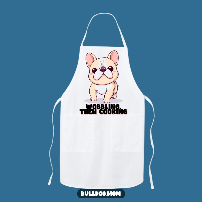 Funny Kawaii Bulldog Wobble Apron: Hilarious Gift for Playful Cooks!