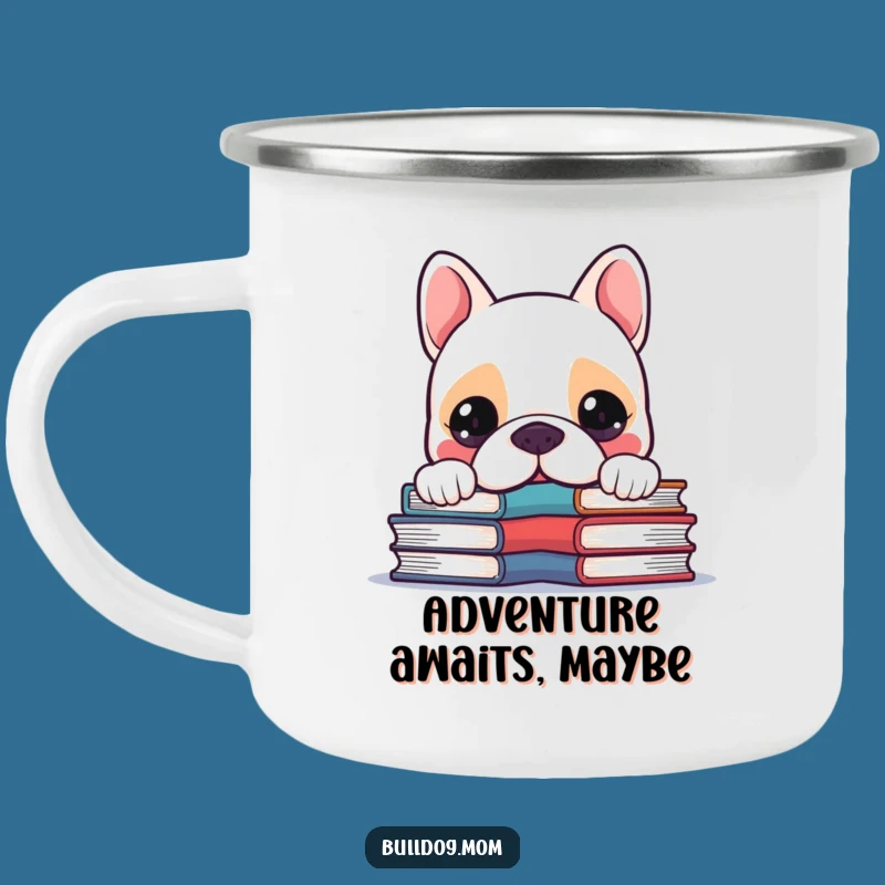 Funny Kawaii Bulldog Camp Mug - Adorable Curious Pup Outdoor Gift