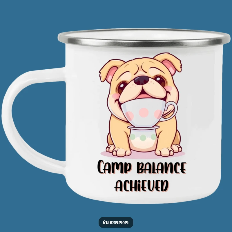 Funny Bulldog Teacup Camping Mug - Outdoor Elegance Hilarious Gift