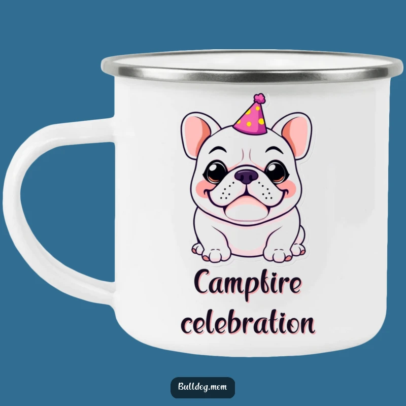 Funny Kawaii Bulldog Camping Mug, Durable & Humorous Party Cup