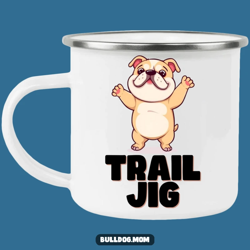 Funny Bulldog Dance Camping Mug: Your Cheerful Companion for Outdoor Fun