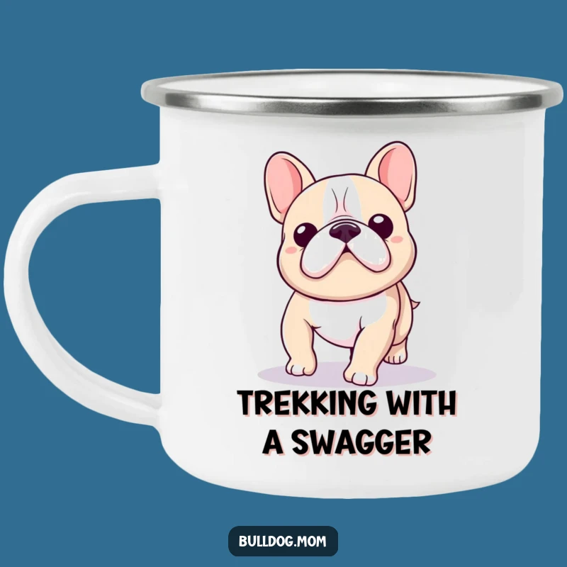 Funny Kawaii Bulldog Wobble Camping Mug: Hilarious Gift for Adventurous Wanderers!