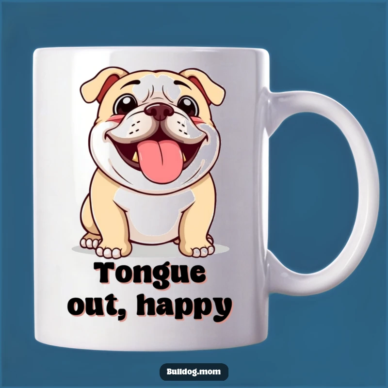 Funny Bulldog Panting Mug: Happy Pup's Humorous Gift for Dog Lovers