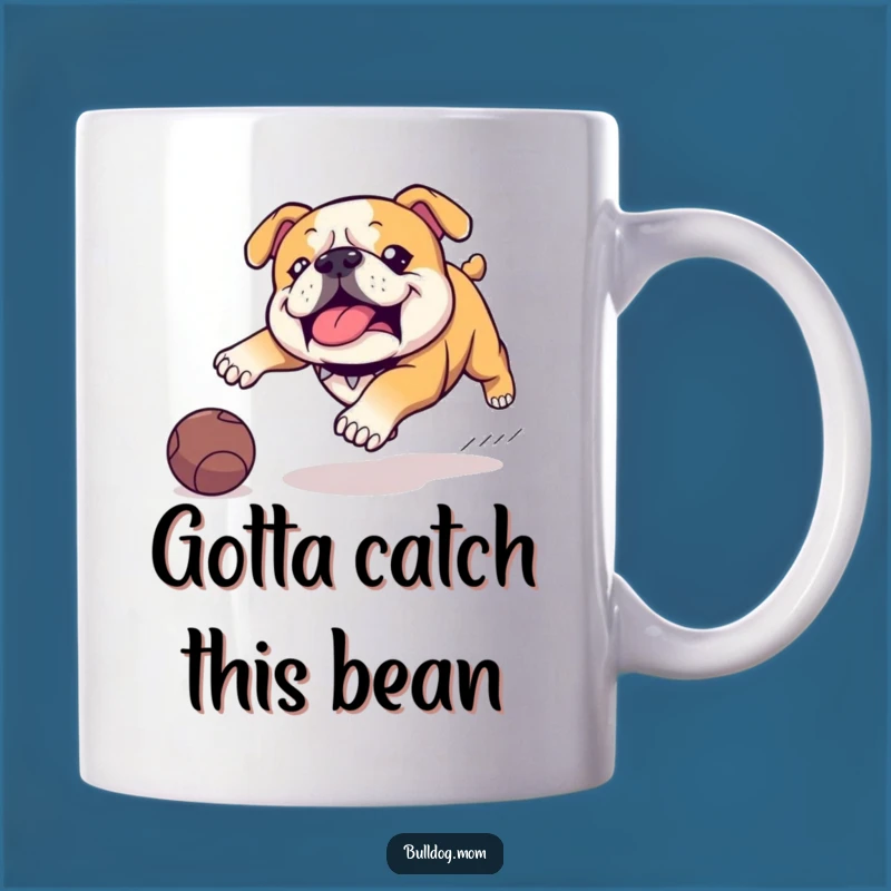 Funny Kawaii Bulldog Ball Chaser Mug, Hilarious Waddle Gift for Dog Lovers