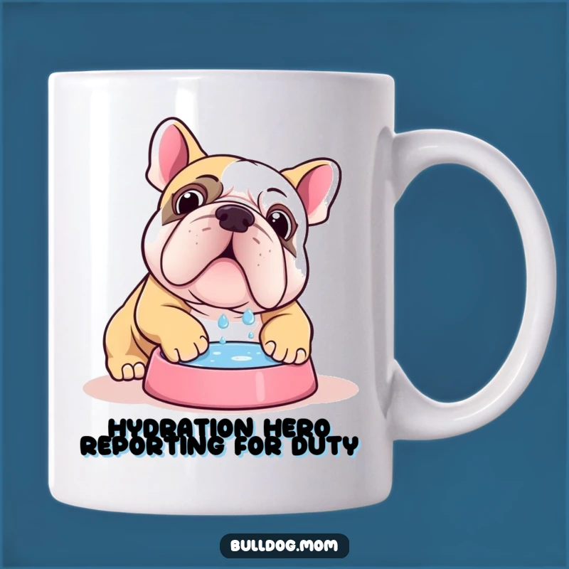 Funny Kawaii Bulldog Chugging Water Mug: A Hilarious Thirsty Dog Gift