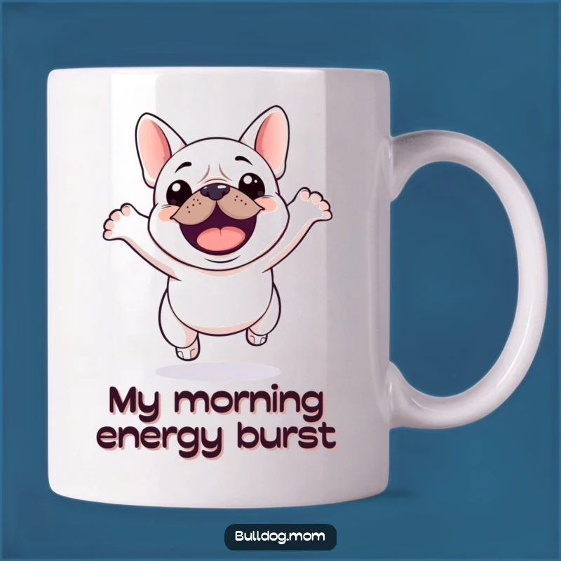 Funny Kawaii Bulldog Jump Mug: Hilarious Gift for Dog Lovers Who Love Fun!