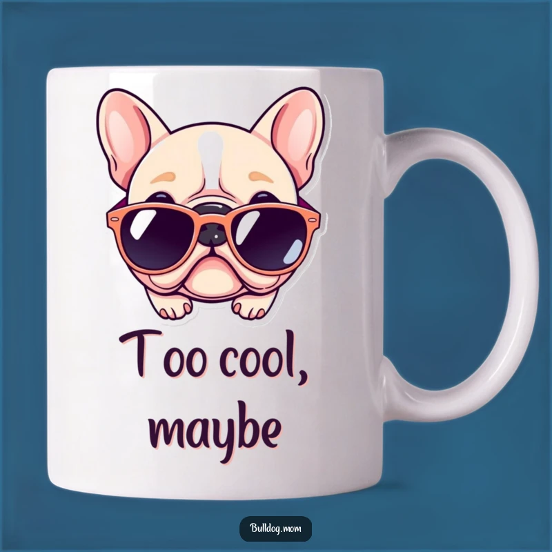 Funny Kawaii Bulldog Mug: Cool Pup, Big Shades, Perfect Stylish Gift