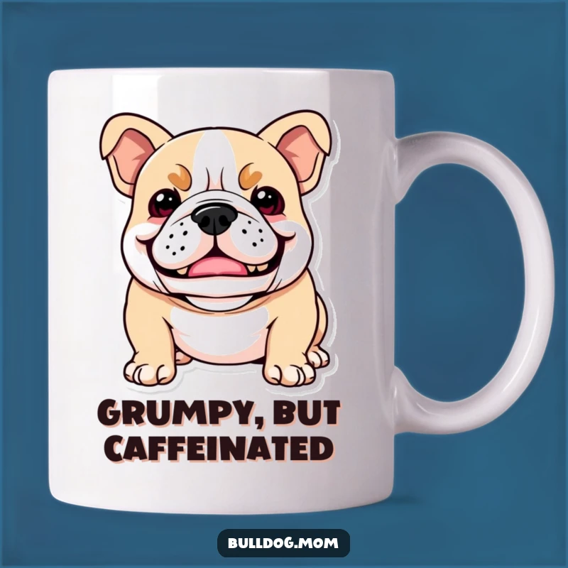 Funny Kawaii Bulldog Mug: Playful Snarl Smile, Perfect Comedic Gift