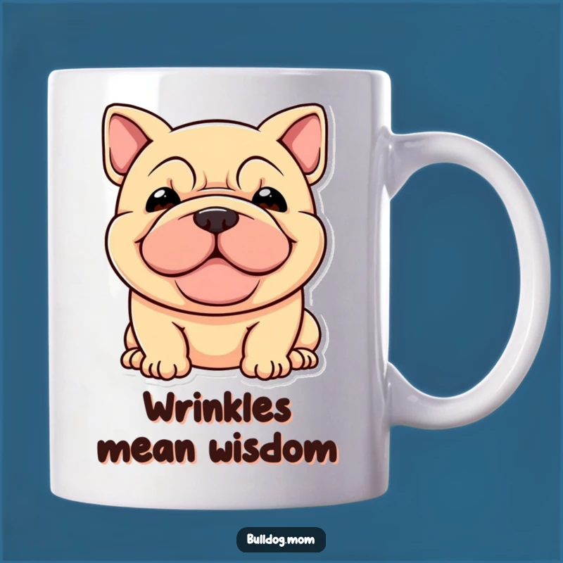 Funny Stocky Dog Mug: Happy Wrinkled Face Dog Lover Gift