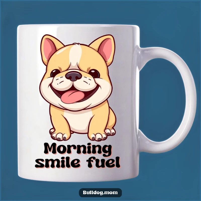 Funny Joyful Bulldog Cub Mug - Happy Panting Pup, Perfect Grinning Gift!
