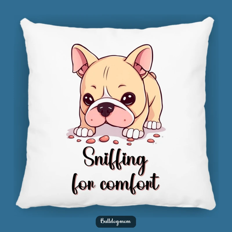 Cute Funny Curious Bulldog Pillow: Hilarious Comfort for the Inquisitive!