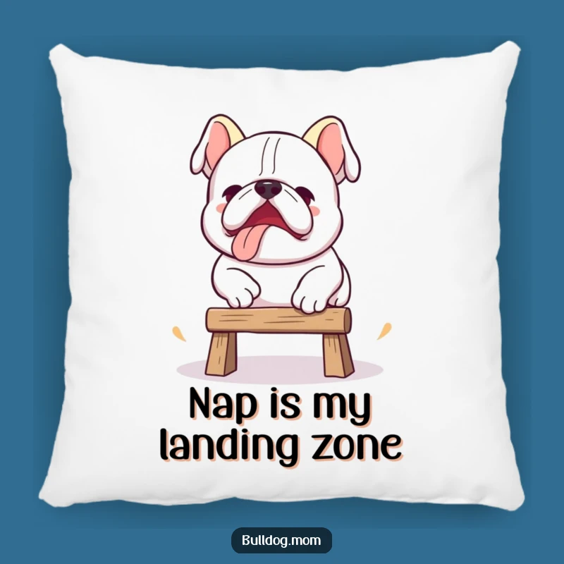 Cute Kawaii Bulldog Effort Pillow: Soft & Funny Comfort
