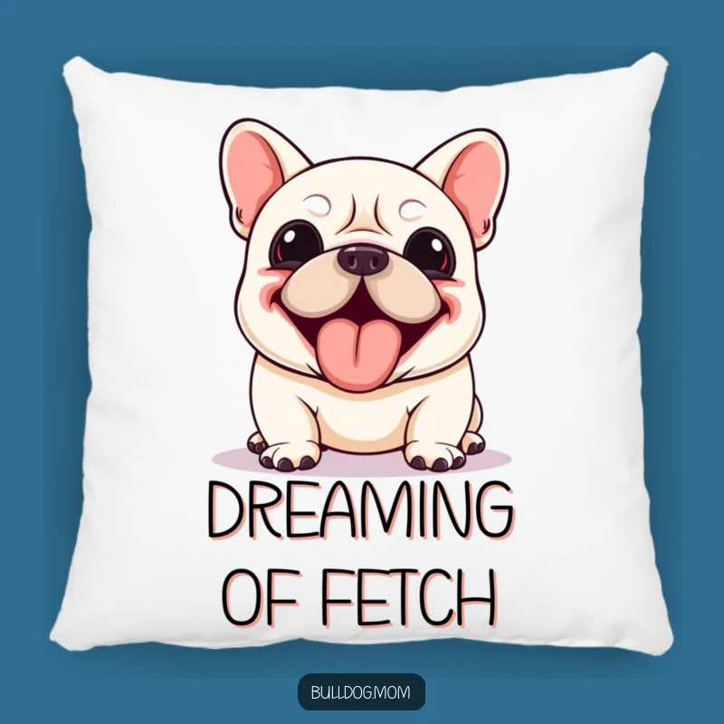 Funny Kawaii Bulldog Pillow: Enthusiastic Panting Comfort, Comedic Decor