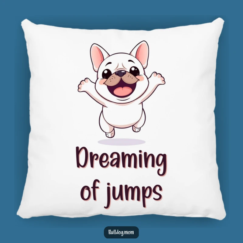 Funny Kawaii Bulldog Jump Pillow: Snuggly Hilarious Gift for Dog Lovers!