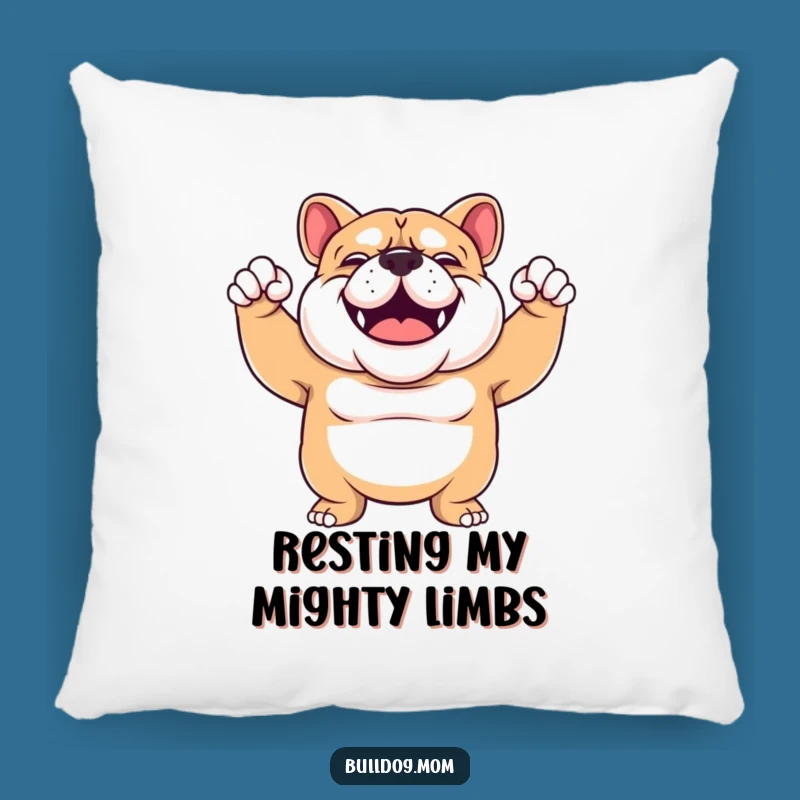 Funny Bulldog Flex Pillow: Cozy Comfort with Canine Strength