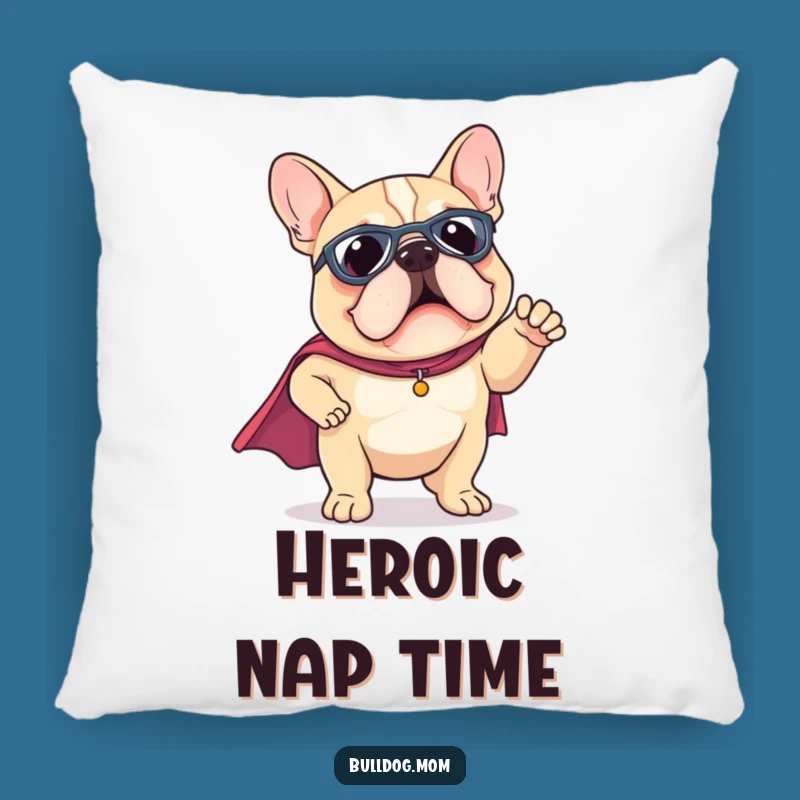 Funny Kawaii Bulldog Superhero Cape Pillow - Cozy Heroic Decor