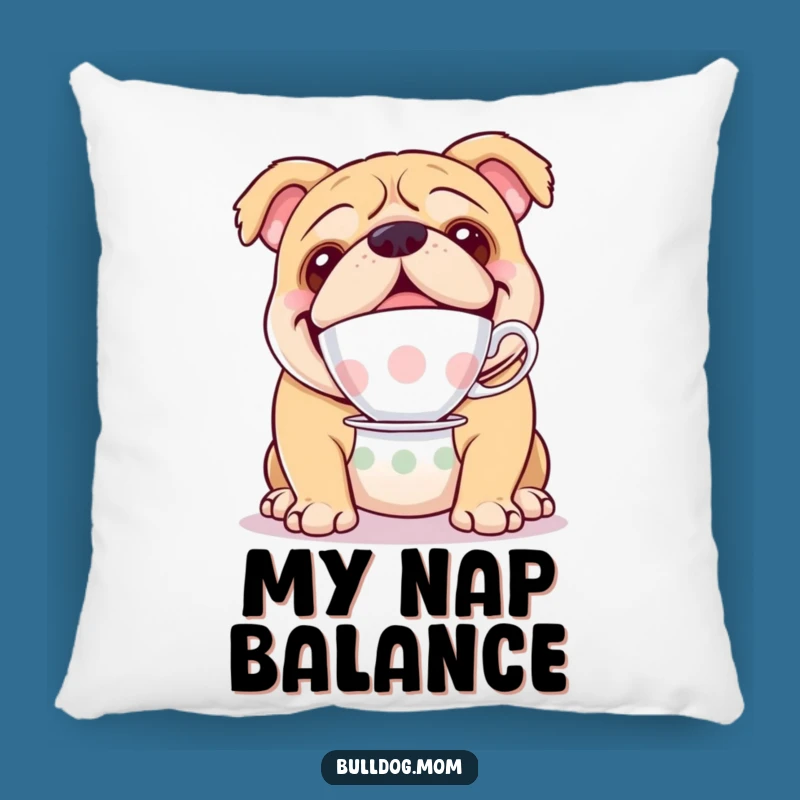 Funny Bulldog Teacup Pillow - Cozy & Hilarious Comforting Gift