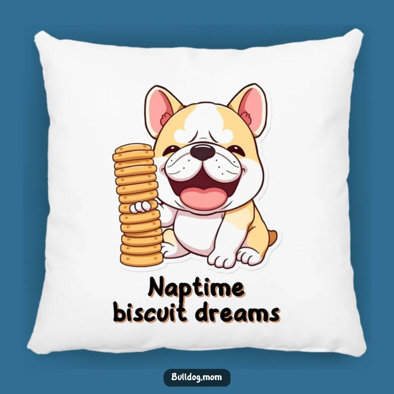 Soft Funny Kawaii Bulldog Pillow, Cozy & Humorous Biscuit Balance Decor