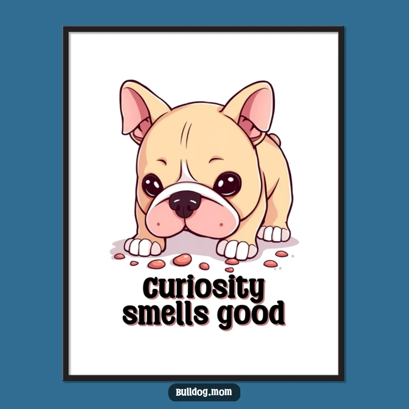Funny Curious Bulldog Digital Art: Instant Hilarious Wall Decor!