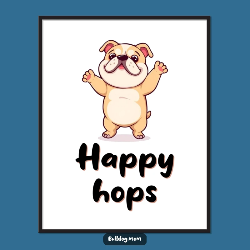 Funny Bulldog Dance Digital Art: Spread Happiness with This Humorous Wall Decor