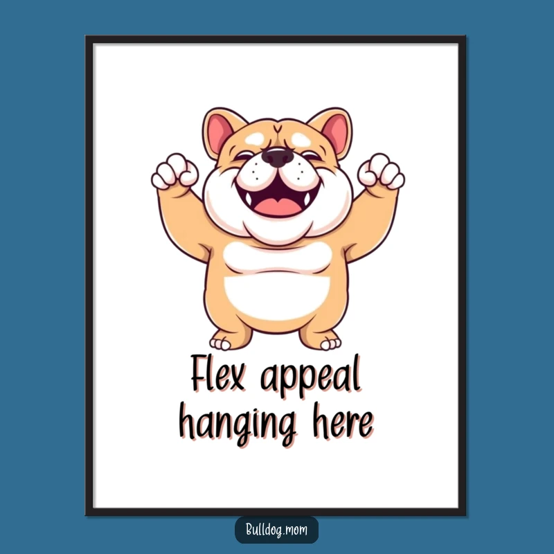 Funny Bulldog Flex Digital Art: Strength and Humor for Your Walls