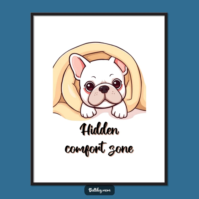 Funny Kawaii Bulldog Blanket Digital Art: Hilarious Downloadable Gift for Cozy Homes!
