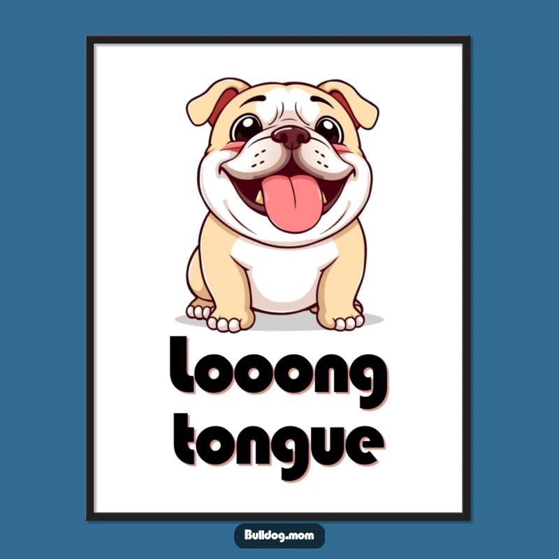 Funny Bulldog Panting Digital Art: Spread Happy Vibes with Humorous Decor