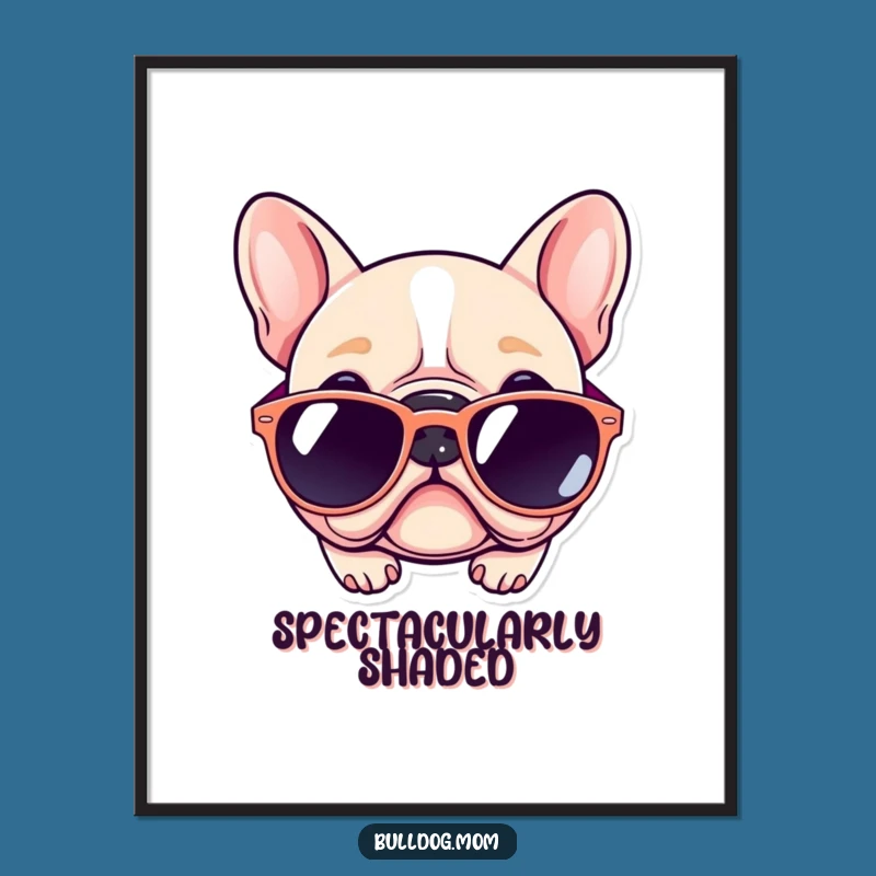 Funny Kawaii Bulldog Digital Print: Cool Pup Art, a Unique Dog Lover Gift