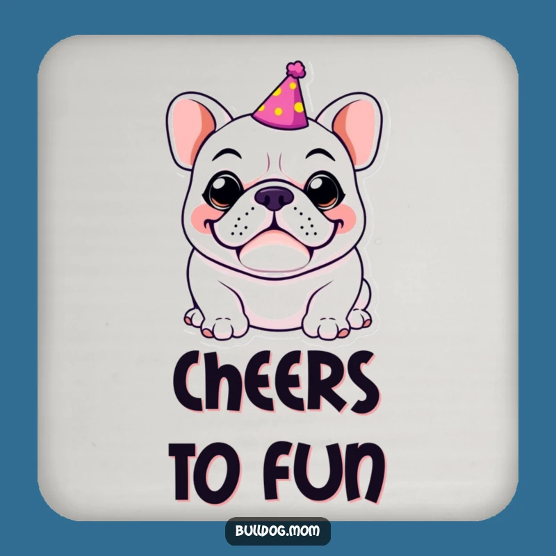 Funny Kawaii Bulldog Drink Coaster, Festive Surface Protection