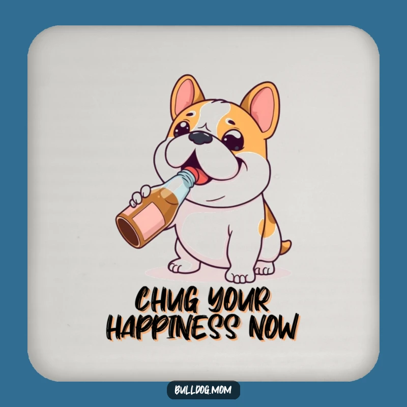 Funny Bulldog Chug Coaster: Protect Surfaces with Happiness