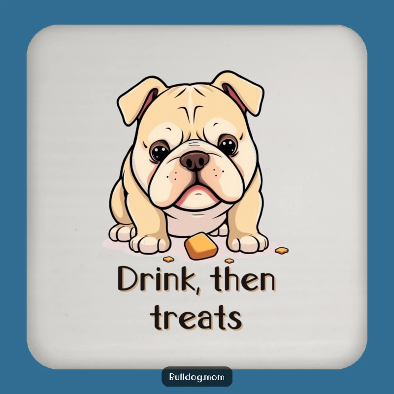 Funny Bulldog Coaster: Intense Treat Focus Protect Gift
