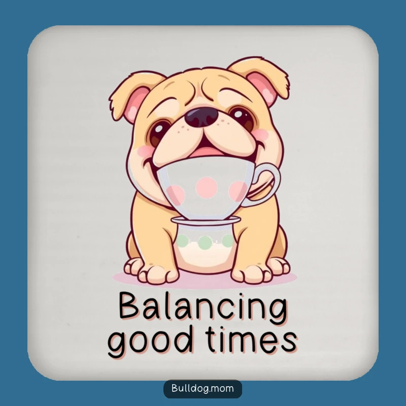 Funny Bulldog Teacup Coaster - Protect Surfaces Hilariously Dog Gift