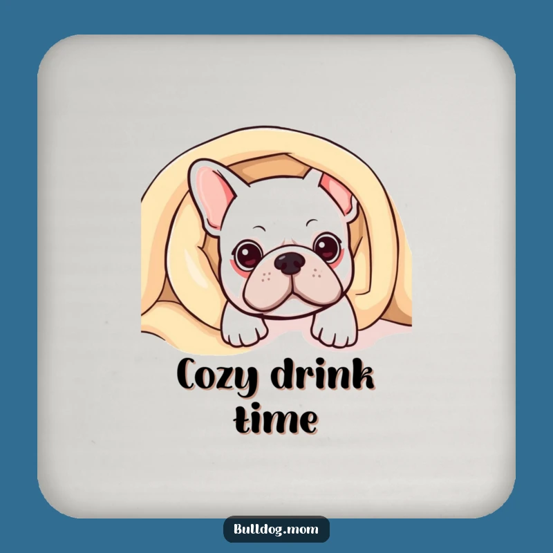 Funny Kawaii Bulldog Blanket Coaster: Hilarious Gift to Protect Tables!
