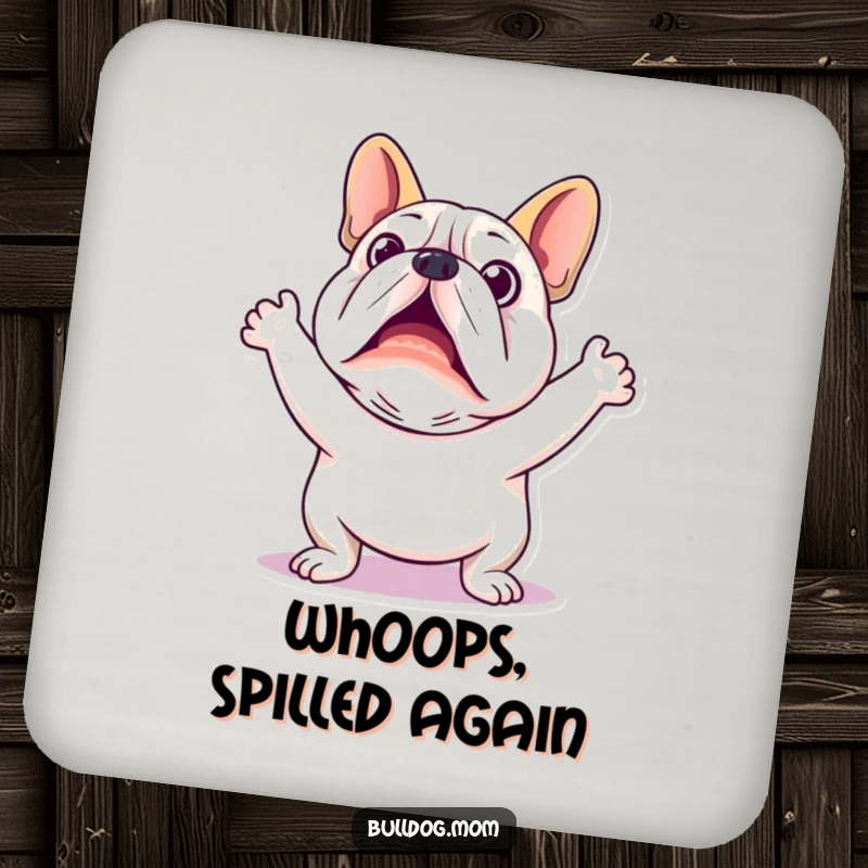 Funny Kawaii Bulldog Coaster: A cute, startled bulldog design to protect your furniture from drinks.