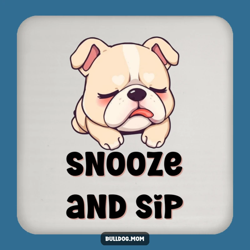 Funny Sleepy Bulldog Drink Coasters: Protect Surfaces with Hilarious Dreams!