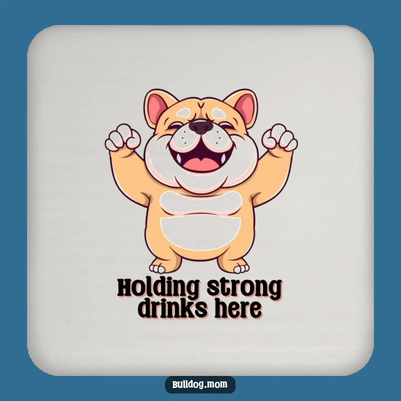 Funny Bulldog Flex Coaster: Protect Surfaces with Muscle