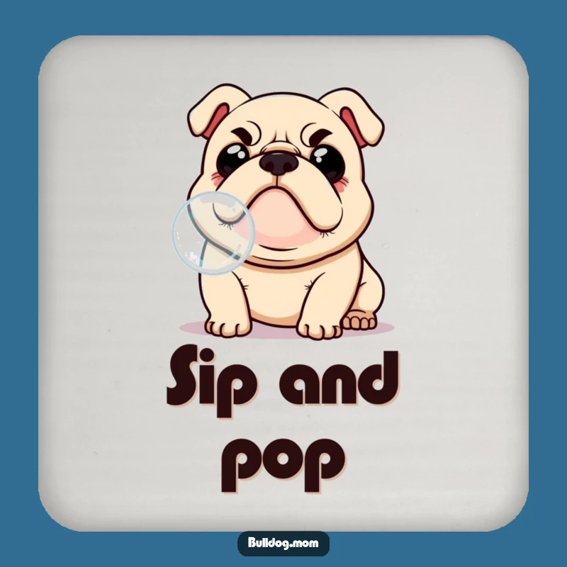 Funny Kawaii Bulldog Drink Coaster, Protect Surfaces with Humorous Style