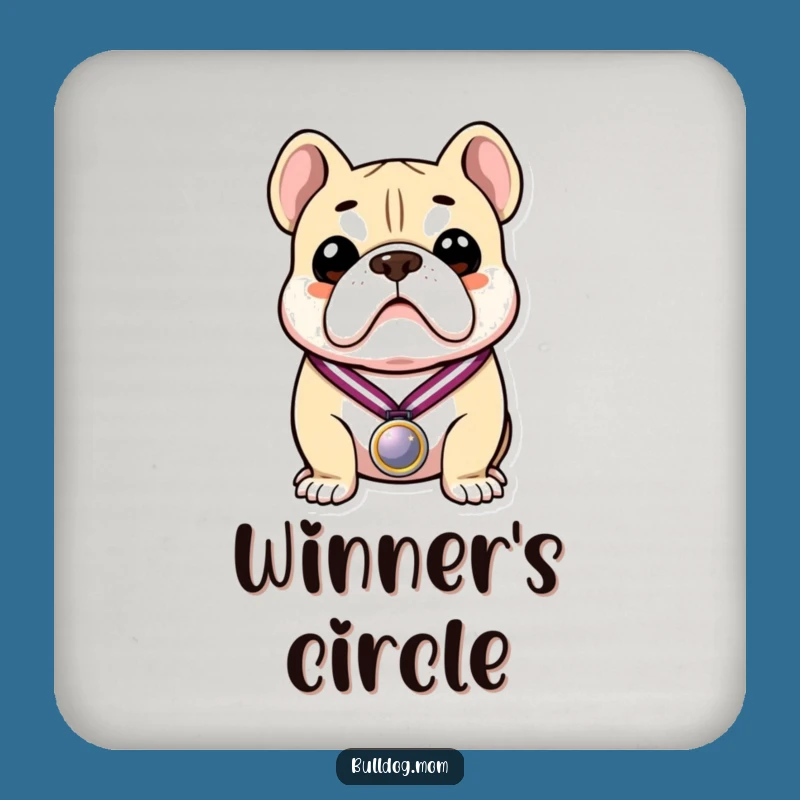 Funny Bulldog Medal Coaster: Protect Surfaces with This Humorous Pup's Flair