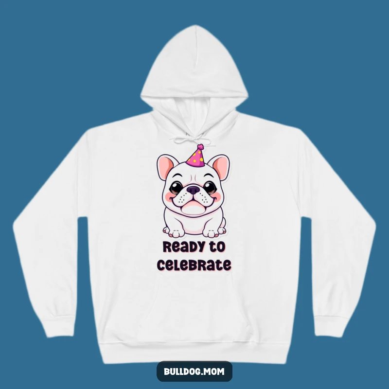 Cozy Funny Kawaii Bulldog Hoodie, Warm & Humorous Party Animal Sweatshirt