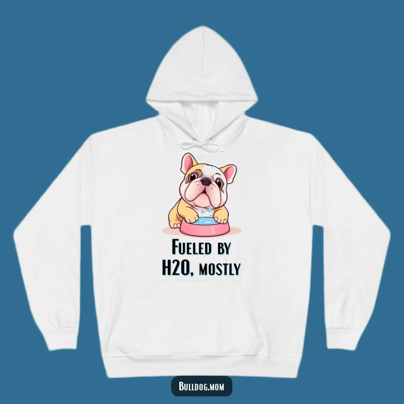 Cozy Funny Kawaii Bulldog Water Chugging Hoodie: Warm & Hilarious Gift