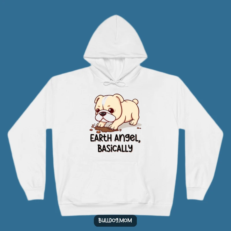 Funny Kawaii Bulldog Hoodie: Cozy Digging Pup Sweatshirt Gift