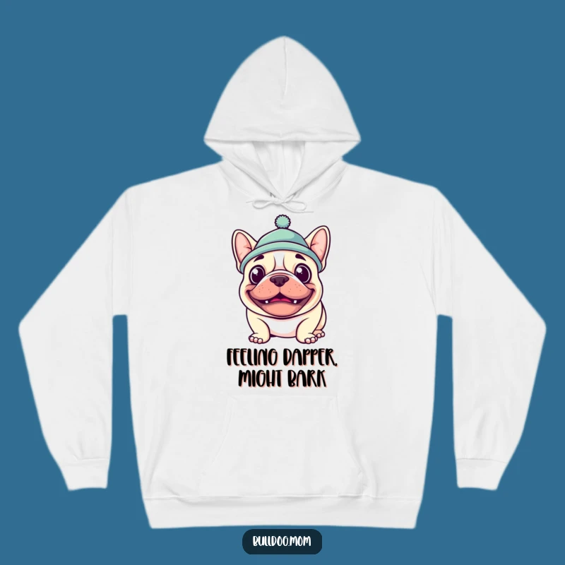 Funny Kawaii Bulldog Grin Hoodie - Goofy Hat Pup Sweatshirt Gift