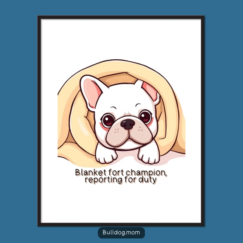 Free Printable Wall Art: Cozy Bulldog - Whimsical Downloadable Decor!