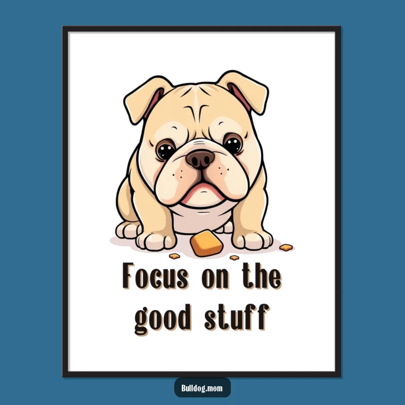 Funny Bulldog Wall Art Free Printable: Intense Focus Pup, Downloadable Art