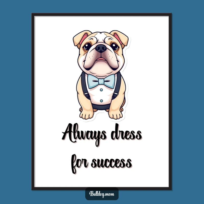 Funny Bulldog Wall Art Free Printable: Dapper Gentleman Pup, Downloadable Art