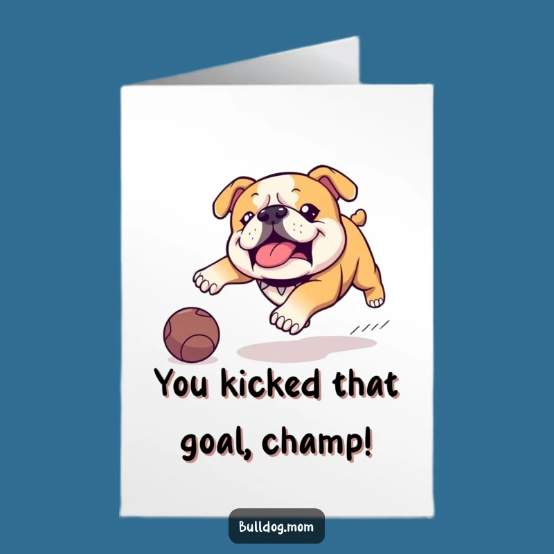 Free Printable Bulldog Congrats Card: Humorous Dog Gift, Victory Chase!