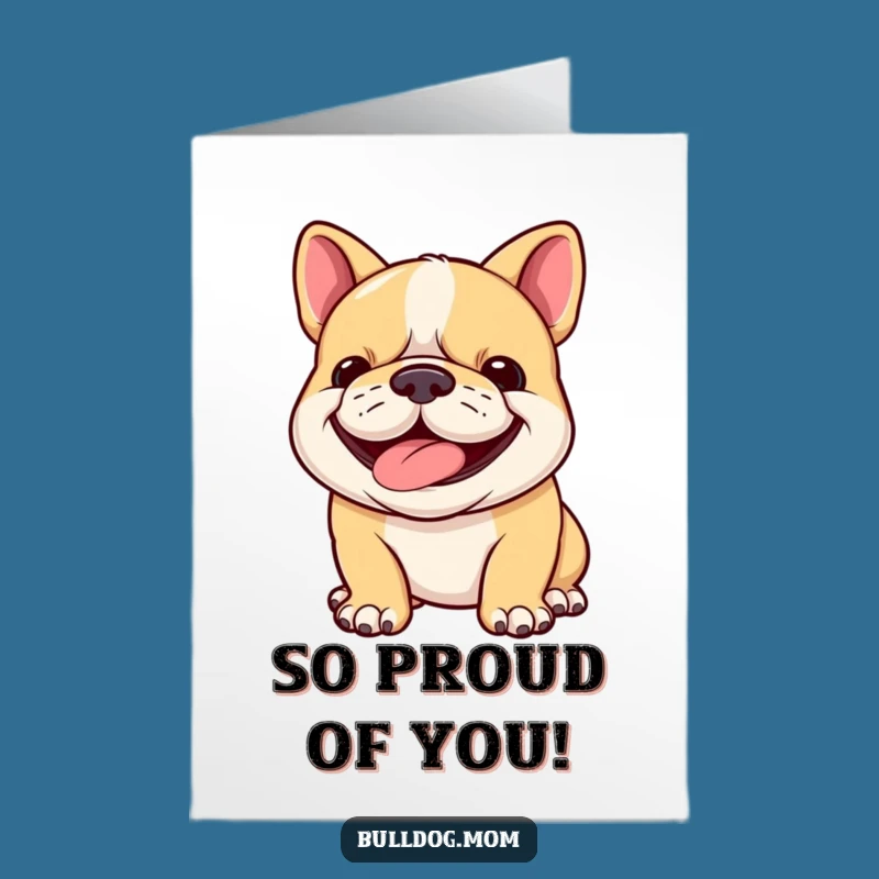 Free Printable Congrats Card: Happy Bulldog Cub Grin, Celebrate Success Gift